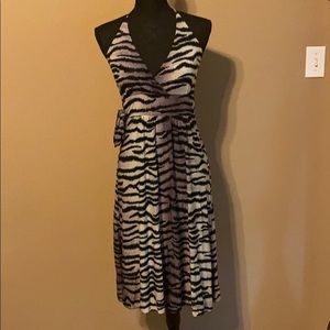 Ombré Animal Print Halter Dress